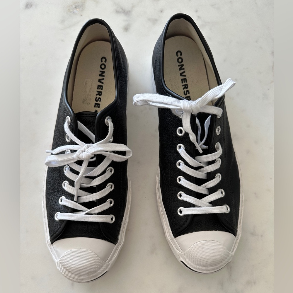 Converse Jack Purcell - Men’s Black Leather sneakers size 12